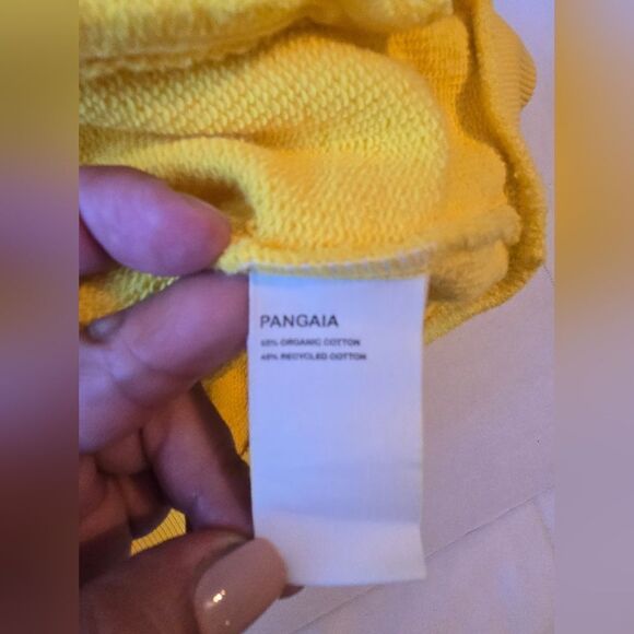 Pangaia Yellow Hooded Sweater Size Medium - Picture 5 of 11